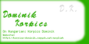 dominik korpics business card
